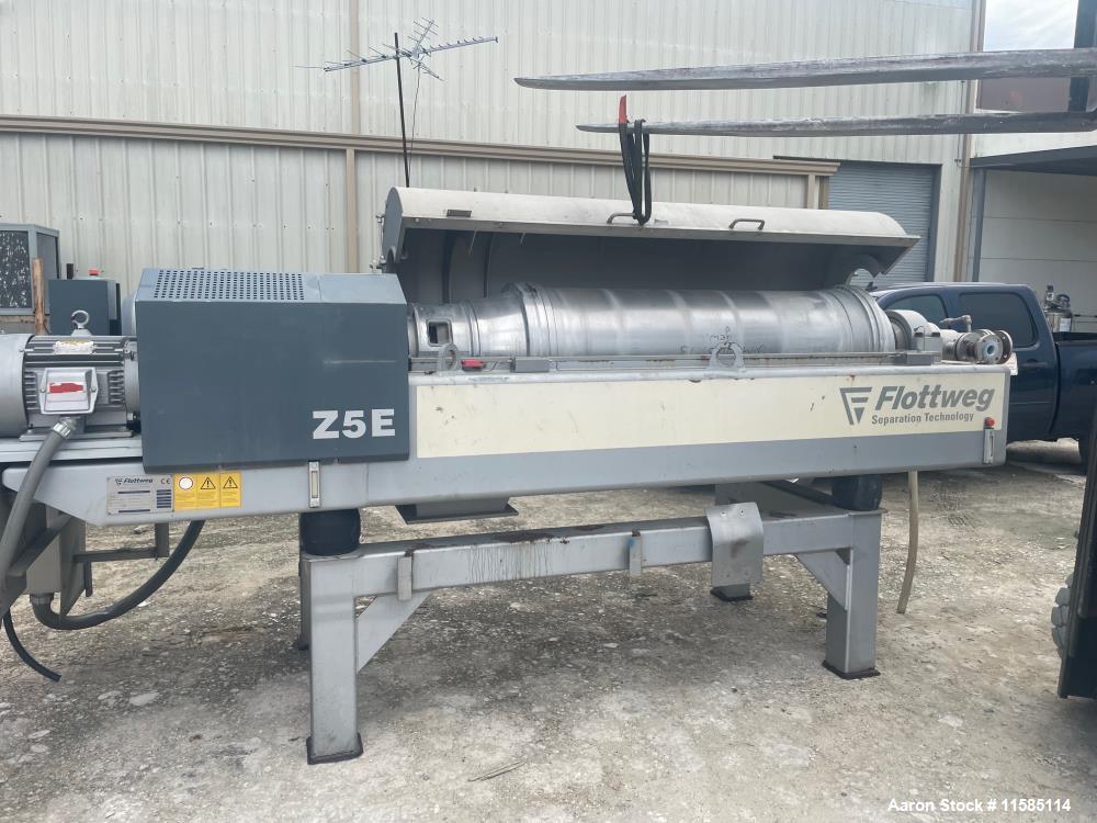 Used Flottweg Z5E-4/404 Decanter Centrifuge – 24" Stainless Bowl, 75 HP, Industrial Separator