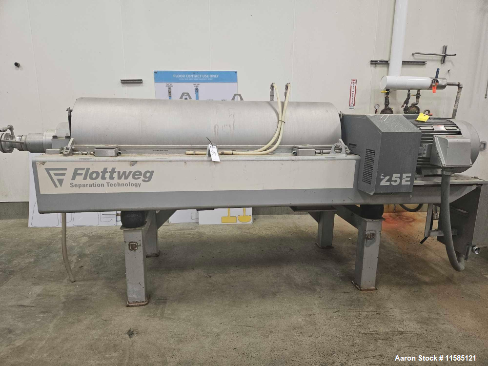 Used Flottweg Z5E-4/404 Decanter Centrifuge – 24" Bowl Stainless Steel Food Grade Separation System