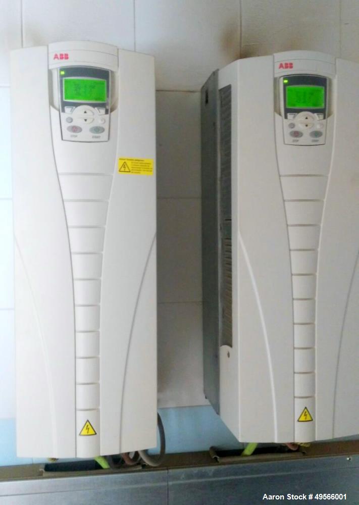 Used Flottweg Z6E-4/444 Tricanter Solid Bowl Decanter Centrifuge. Max bowl speed 3200 rpm, three phase separation (liquid/liquid/solids separation), conveyor, base, casing, feed pipe, grease lubricat...