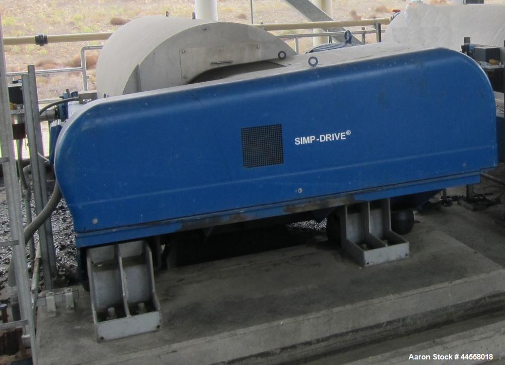 Used Flottweg Z73-4/454 DDGS Simp 4.12. Solid Bowl Horizontal Decanter Centrifuge. 316 Stainless steel construction (product contact areas), rated for 65-gpm of liquid and 37,829 lb/hr solids flow at...