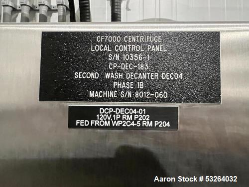 Used GEA Westfalia Decanter Centrifuge, Model Protein Master CF 7000 (2020)