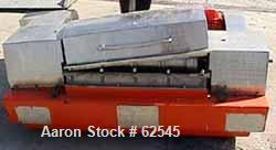 USED:GVA total K-120MS solid bowl decanter centrifuge. Stainlesssteel construction (product contact areas). Max bowl speed 5000 rpm,cylinder bowl design, 1.75" single lead conveyor with welded hard-f...