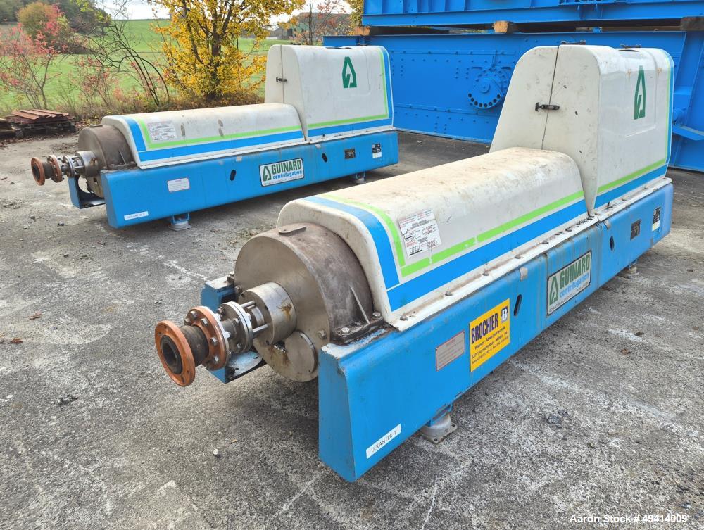 Used Guinard Decanter Centrifuge, Model D4LP30HB | 3,500 RPM | Ø 430mm Bowl | 37 kW Drive | Includes Allweiler Screw Pump & Control Panel | Built 1996