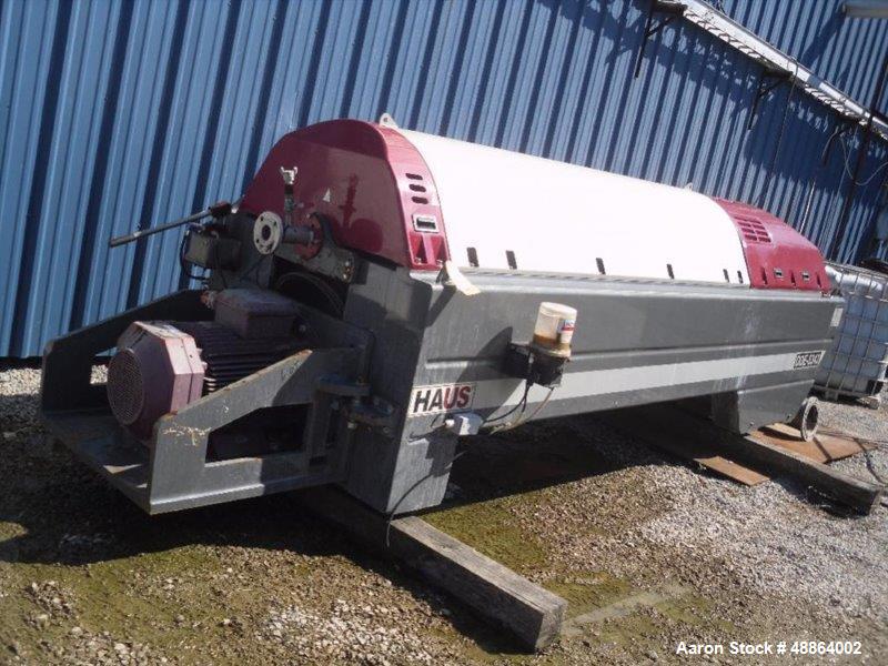 Used Haus Centrifuge Technologies Solid Bowl Decanter Centrifuge Model DDE-5342, S/N 13DK117 (2013), Stainless Steel Construction on Product Contact Areas, 3200 RPM Max. Bowl Speed, Single Lead Conve...