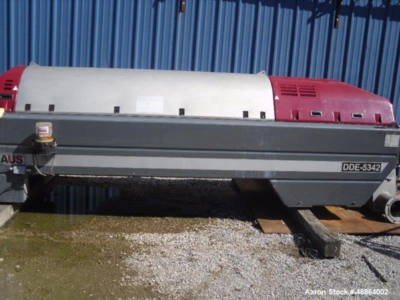 Used Haus Centrifuge Technologies Solid Bowl Decanter Centrifuge Model DDE-5342, S/N 13DK117 (2013), Stainless Steel Construction on Product Contact Areas, 3200 RPM Max. Bowl Speed, Single Lead Conve...