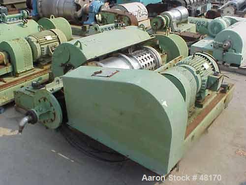 Used Humboldt-Wedeg VS-450 x 1000 Screen Bowl Decanter Centrifuge, 304 Stainless Steel Construction. Bowl dimensions 18" x 42". Maximum bowl speed 2900 rpm (2100 x "G"), 13 degree contour bowl design...