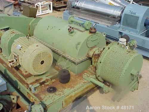 Used Humboldt-Wedeg Screen Bowl Decanter Centrifuge, Model VS-450 x 1000, 304 Stainless Steel Construction. Bowl dimensions 18" x 42". Maximum bowl speed 2900 rpm (2100 x "G"), 13 degree contour bowl...