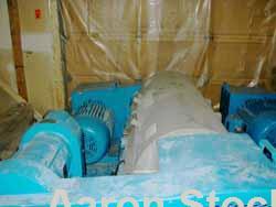USED:Hutchinson Hayes 1448 solid bowl decanter centrifuge, 316stainless steel construction (product contact areas). 4.25" singlelead conveyor with welded hardfacing, hogged out cake discharge ports,c...