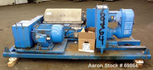 Used Stainless steel Hutchinson Hayes Solid Bowl Decanter Centrifuge