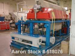 USED: Hysep HD54-X2 solid bowl decanter centrifuge system. Stainlesssteel construction, max bowl speed 3600 rpm, bowl dimensions 20" x 80"base, 304 stainless steel housing, viton seals, 60 hp explosi...
