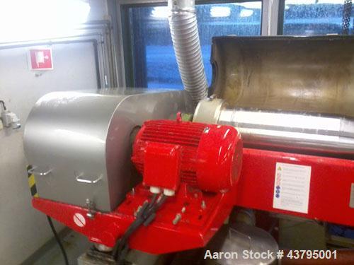 Used Hysep MD 44 C2 Sludge Dewatering Decanter, 3600 rpm bowl speed, capacity 308.6 lbs (140 kg) dry solids per hour, 220/380 volt, 34.5/20 amp, 13.3 hp/10 kW, 50 hz, 1430 rpm, with manual.