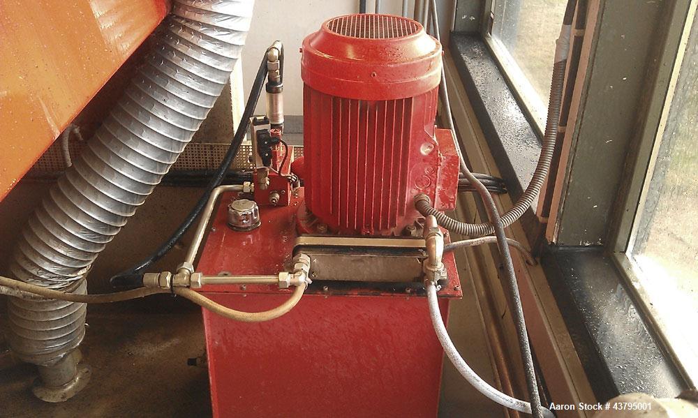 Used Hysep MD 44 C2 Sludge Dewatering Decanter, 3600 rpm bowl speed, capacity 308.6 lbs (140 kg) dry solids per hour, 220/380 volt, 34.5/20 amp, 13.3 hp/10 kW, 50 hz, 1430 rpm, with manual.