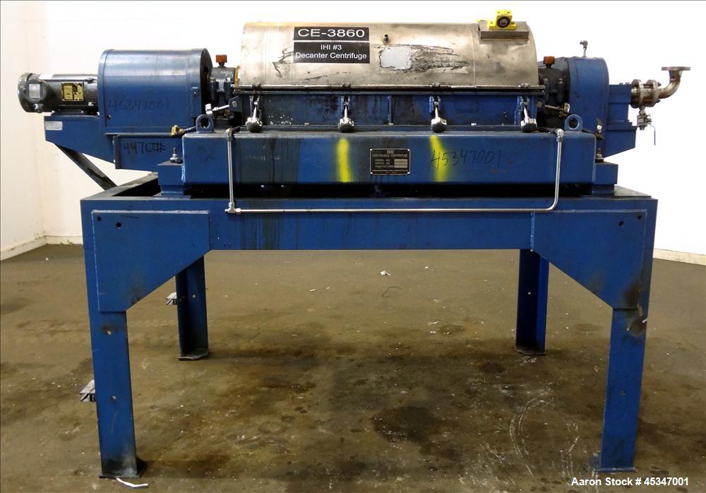 Used Stainless Steel Solid Bowl Decanter Centrifuge, IHI HS-325FS