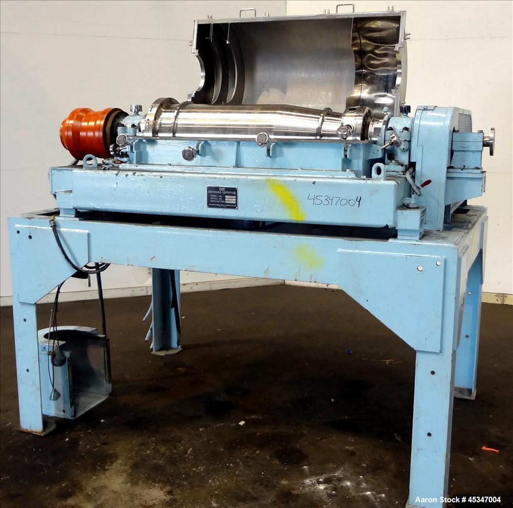 Used Stainless Steel Solid Bowl Decanter Centrifuge, IHI HS-325FS