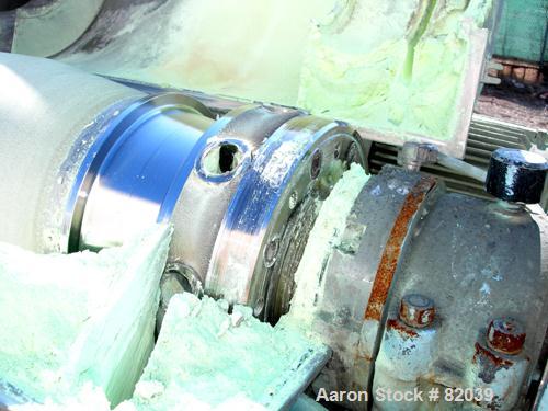USED: IHI HS-325FS Solid Bowl Decanter Centrifuge, stainless steel construction on product contact areas. 12.7" diameter x 42.9" straight side (325mm x 1100mm) bowl, 2.5" single lead hardfaced convey...