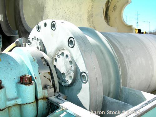 USED: IHI HS-325FS Solid Bowl Decanter Centrifuge, stainless steel construction on product contact areas. 12.7" diameter x 42.9" straight side (325mm x 1100mm) bowl, 2.5" single lead hardfaced convey...
