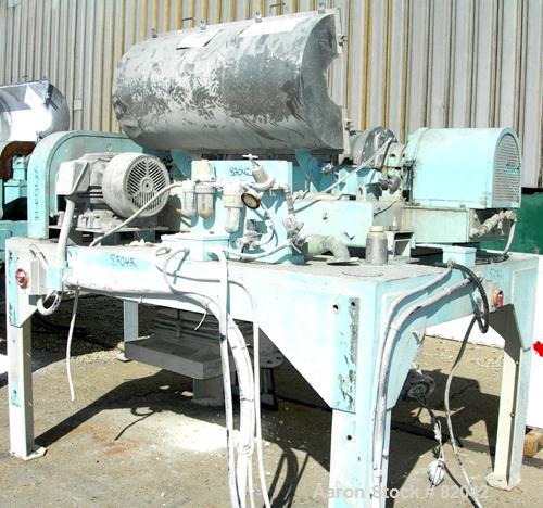 USED: IHI HS-325FS Solid Bowl Decanter Centrifuge, stainless steel construction on product contact areas. 12.7" diameter x 42.9" straight side (325mm x 1100mm) bowl, 2.5" single leadhardfaced conveyo...