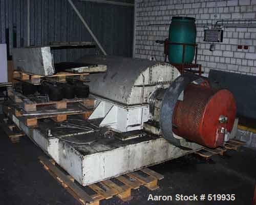 USED: KHD (Bird Process) decanter, type VS800x1700, 200 rpm, material 1. 4401, designed for HDPE, capacity ca.8 to/h dry powder, residual moisture ca.20% in weight. Motor EX 132 kw, 400V, 50 hz, 1500...