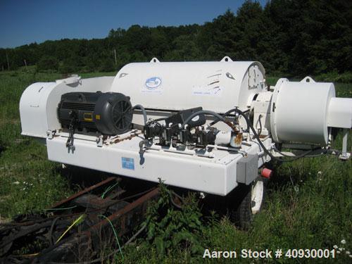 Used Decanter Machine 40" x 72" Solid Bowl Decanter Centrifuge. Type NSCHIT62, model 4072-480-250, carbon steel construction. Base, casing, gearbox with torque arm assembly, lube system, feed pipe, s...