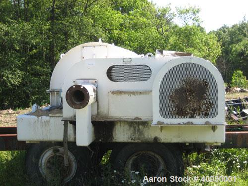 Used Decanter Machine 40" x 72" Solid Bowl Decanter Centrifuge. Type NSCHIT62, model 4072-480-250, carbon steel construction. Base, casing, gearbox with torque arm assembly, lube system, feed pipe, s...