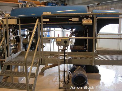 Used Noxon DC-20 Solid Bowl Decanter Centrifuge. High strength steel with Wolfram carbide coating, 24.7 hp/18.5 kW screw motor and 29.3 hp/22 kw drum motor. Capacity 528-6606 gallons/h (2-25 m3/h), m...