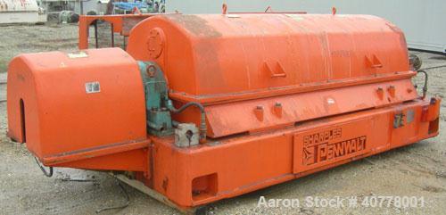 Used Sharples PM-75000 Super-D-Canter Centrifuge, 316/317 stainless steel construction on product contact areas. Max bowl speed 2600 rpm, 360 degree solid discharge ports with STC liners, 10" single ...