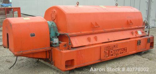 Used Sharples PM-75000 Super-D-Canter Centrifuge, 316/317 stainless steel construction on product contact areas. Max bowl speed 2600 rpm, 360 degree solid discharge ports with STC liners, 10" single ...