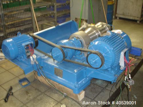 Reconditioned-Pfaudler/Flottweg Z1L solid bowl decanter centrifuge. 316 stainless steel construction (product contact areas), hardfaced solids discharge ports, 1.5" single lead conveyor, cyclo gearbo...
