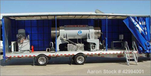 Used 40' Mobile Pieralisi Giant 2 Decanter Centrifuge System, stainless steel construction (product contact areas), max bowl speed 2200 rpm, single lead conveyor with wear protection, 55 kW roto-dif,...