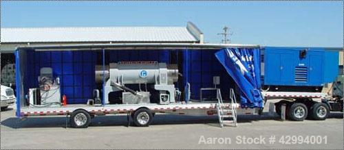 Used 40' Mobile Pieralisi Giant 2 Decanter Centrifuge System, stainless steel construction (product contact areas), max bowl speed 2200 rpm, single lead conveyor with wear protection, 55 kW roto-dif,...