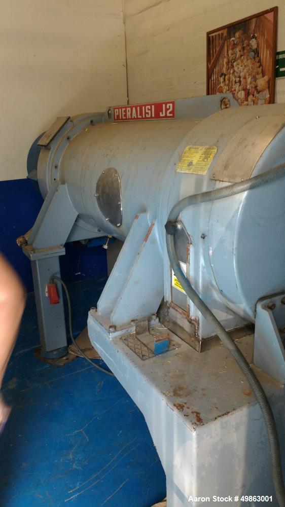 Used Pieralisi Jumbo 2  Decanter Centrifuge (2 phases)and Electrical Panel. 60 ton capacity within 24 hours. 37kW main motor power, 470mm diameter, 2,950 g centrifugal force. Total length 362 cm, wid...