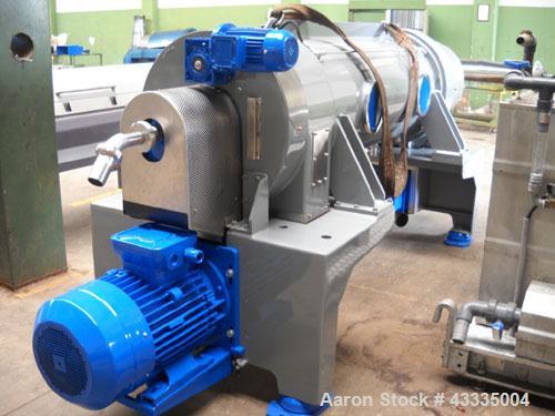 Used Pieralisi Jumbo 3 Solid Bowl Decanter Centrifuge.  ATEX / gastight, maximum speed 3350 rpm, drum diameter 18.5" (470 mm). Main motor 60.8 hp (45 kW), stainless steel on product contact parts, 3/...