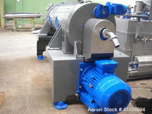 Used Pieralisi Jumbo 3 Solid Bowl Decanter Centrifuge.  ATEX / gastight, maximum speed 3350 rpm, drum diameter 18.5" (470 mm). Main motor 60.8 hp (45 kW), stainless steel on product contact parts, 3/...