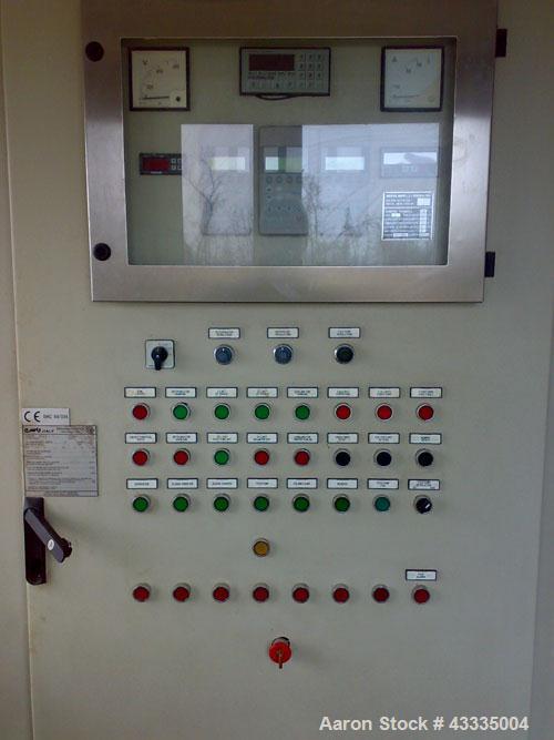 Used Pieralisi Jumbo 3 Solid Bowl Decanter Centrifuge.  ATEX / gastight, maximum speed 3350 rpm, drum diameter 18.5" (470 mm). Main motor 60.8 hp (45 kW), stainless steel on product contact parts, 3/...