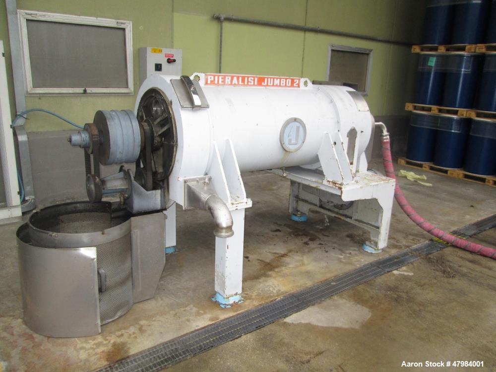 Used Pieralisi Jumbo 2 Solid Bowl Decanter Centrifuge. Stainless steel on product contact areas. Maximum bowl speed 3250 rpm, single lead conveyor, gearbox incl. back drive, cast casing, feed pipe, 5...