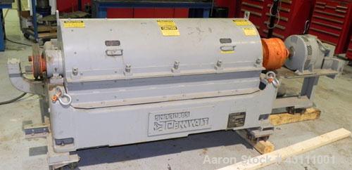 Used Sharples PM-35000 Super-D-Canter Centrifuge, max bowl speed 3250, single lead conveyor w/STC wear protection tiles, 360 degree solids discharge ports w/STC wear liners, moon liquid plate dams, b...