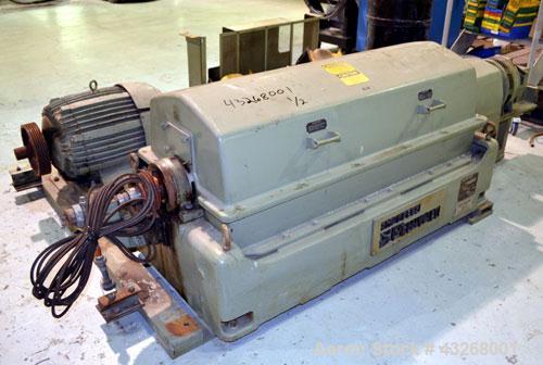 Used Sharples PM-35000 Super-D-Canter Centrifuge. 316 Stainless steel construction on product contact areas, maximum bowl speed 3250 rpm, 5 1/2" single lead conveyor with sintered tungsten carbide we...
