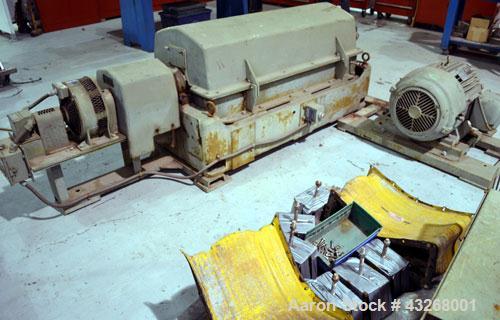 Used Sharples PM-35000 Super-D-Canter Centrifuge. 316 Stainless steel construction on product contact areas, maximum bowl speed 3250 rpm, 5 1/2" single lead conveyor with sintered tungsten carbide we...