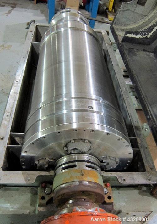 Used Sharples PM-35000 Super-D-Canter Centrifuge. 316 Stainless steel construction on product contact areas, maximum bowl speed 3250 rpm, 5 1/2" single lead conveyor with sintered tungsten carbide we...