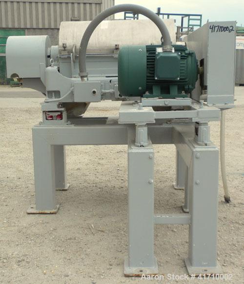 Used Sharples "Sanitary" P-3000 Super-D-Canter Centrifuge, 316 stainless steel construction (product contact areas). Maximum bowl speed 4000 rpm, hogged-out cake discharge ports, 3" polished single l...