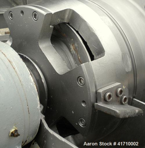Used Sharples "Sanitary" P-3000 Super-D-Canter Centrifuge, 316 stainless steel construction (product contact areas). Maximum bowl speed 4000 rpm, hogged-out cake discharge ports, 3" polished single l...