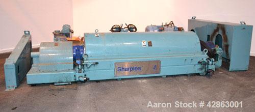 Used Sharples DS-406 Super-D-Canter Centrifuge. 317 Stainless steel construction (product contact areas), maximum bowl speed 3250 rpm, 7-1/2 single lead conveyor with sintered tungsten carbide wear p...