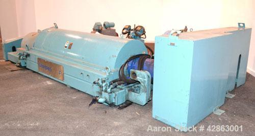 Used Sharples DS-406 Super-D-Canter Centrifuge. 317 Stainless steel construction (product contact areas), maximum bowl speed 3250 rpm, 7-1/2 single lead conveyor with sintered tungsten carbide wear p...