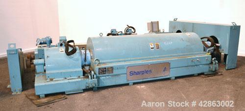 Used Sharples DS-406 Super-D-Canter Centrifuge. 317 Stainless steel construction (product contact areas), maximum bowl speed 3250 rpm, 7-1/2 single lead conveyor with sintered tungsten carbide wear p...