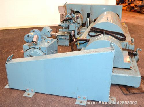 Used Sharples DS-406 Super-D-Canter Centrifuge. 317 Stainless steel construction (product contact areas), maximum bowl speed 3250 rpm, 7-1/2 single lead conveyor with sintered tungsten carbide wear p...