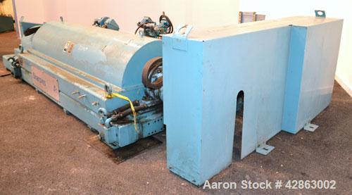 Used Sharples DS-406 Super-D-Canter Centrifuge. 317 Stainless steel construction (product contact areas), maximum bowl speed 3250 rpm, 7-1/2 single lead conveyor with sintered tungsten carbide wear p...