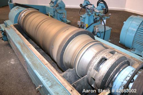 Used Sharples DS-406 Super-D-Canter Centrifuge. 317 Stainless steel construction (product contact areas), maximum bowl speed 3250 rpm, 7-1/2 single lead conveyor with sintered tungsten carbide wear p...