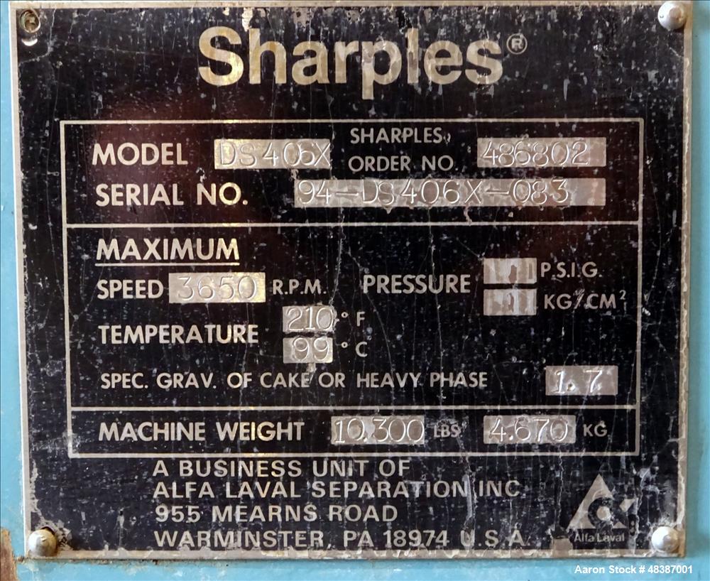 Sharples 4,000 G-Force Super-D-Canter Centrifuge