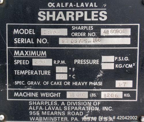 Used Stainless Steel Sharples Super-D-Canter Centrifuge, DS-705