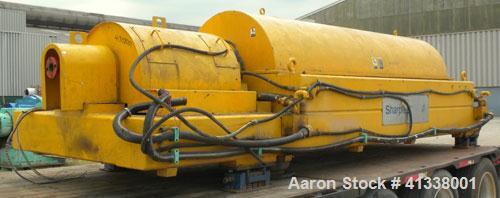 Used Sharples DS-706 Super-D-Canter Centrifuge, 317 stainless steel construction (product contact areas), 12" single lead quasi-axial conveyor with sintered tungsten carbide wear protection tiles, 36...